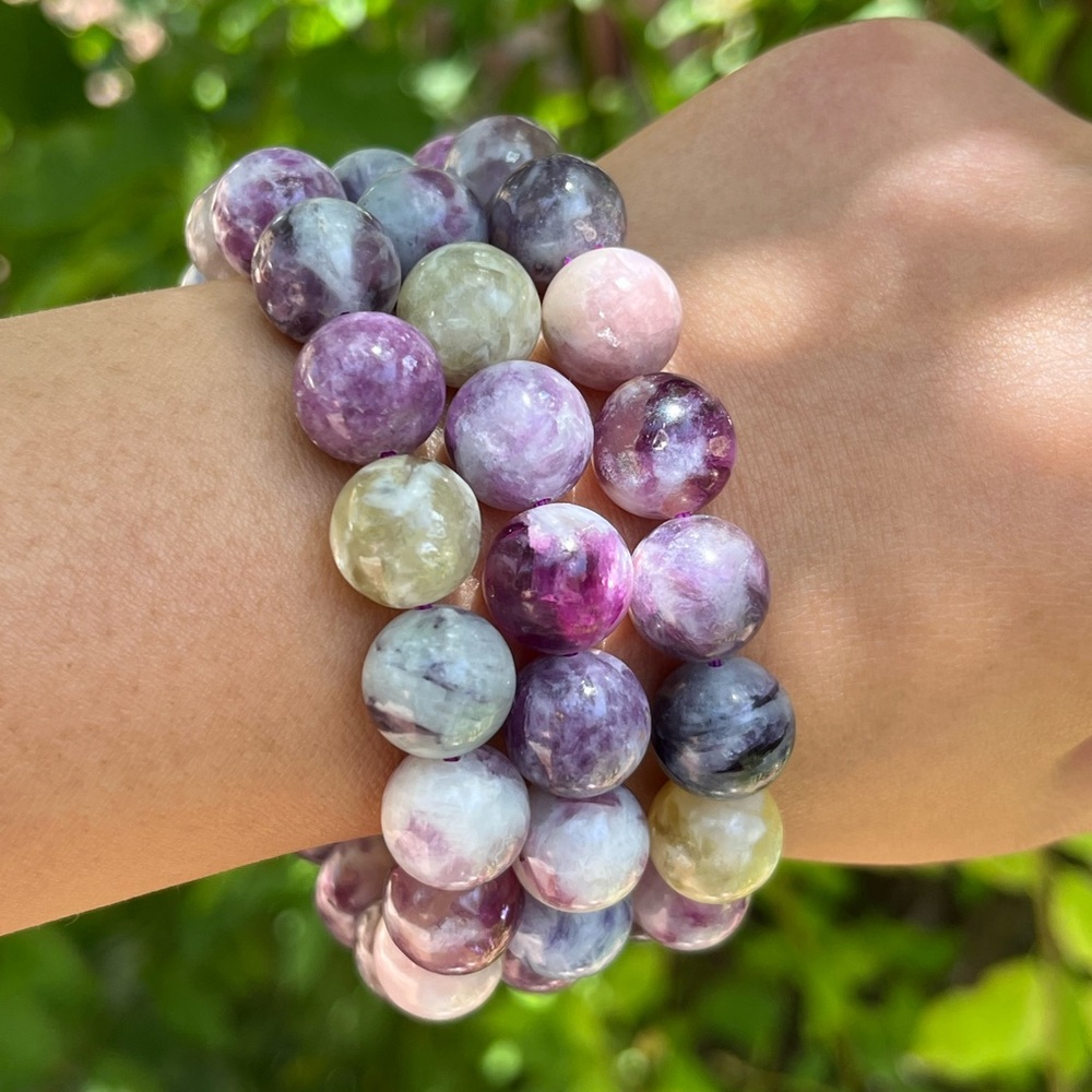 12mm stretchable rainbow mica bracelet‎